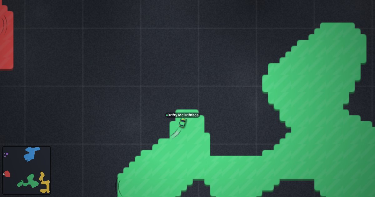 Paint Rush gameplay: cars painting territory